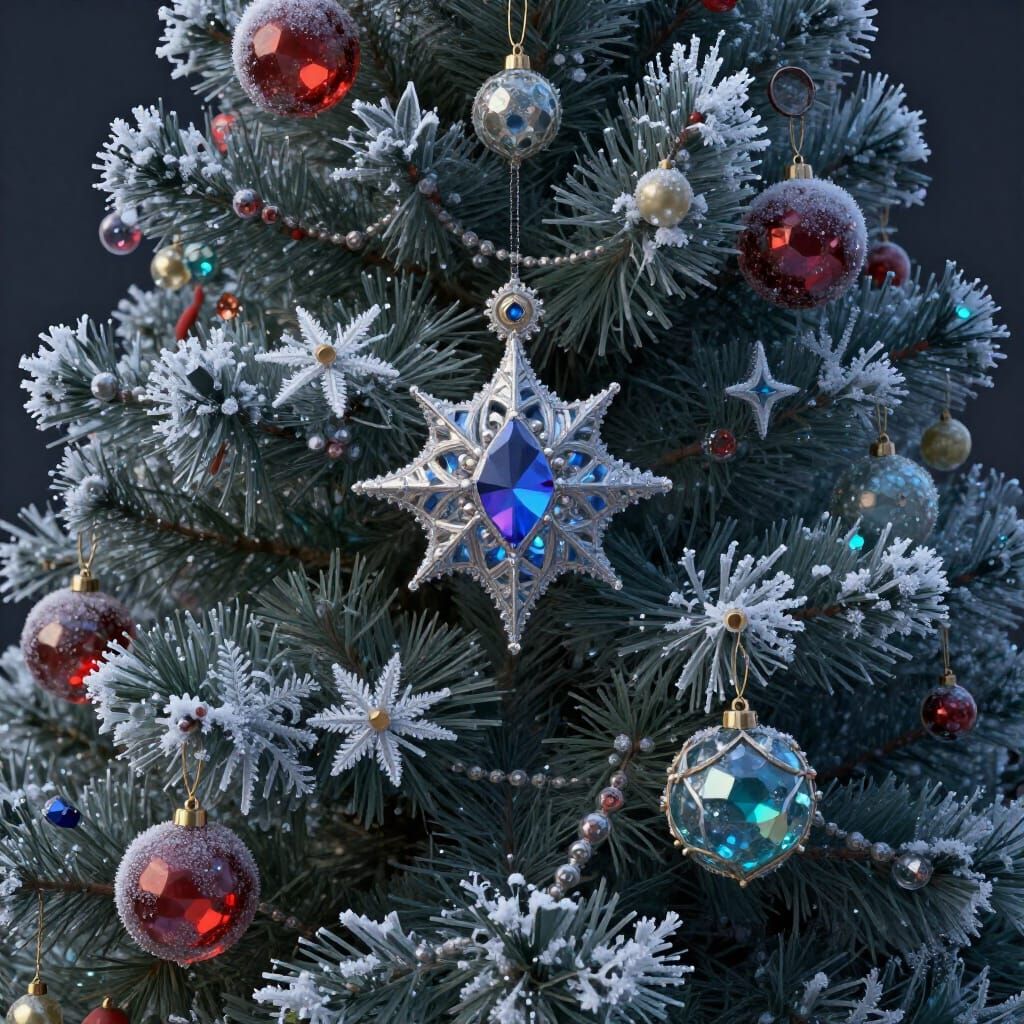 Frozen Christmas Jewels in Matte Painting Style