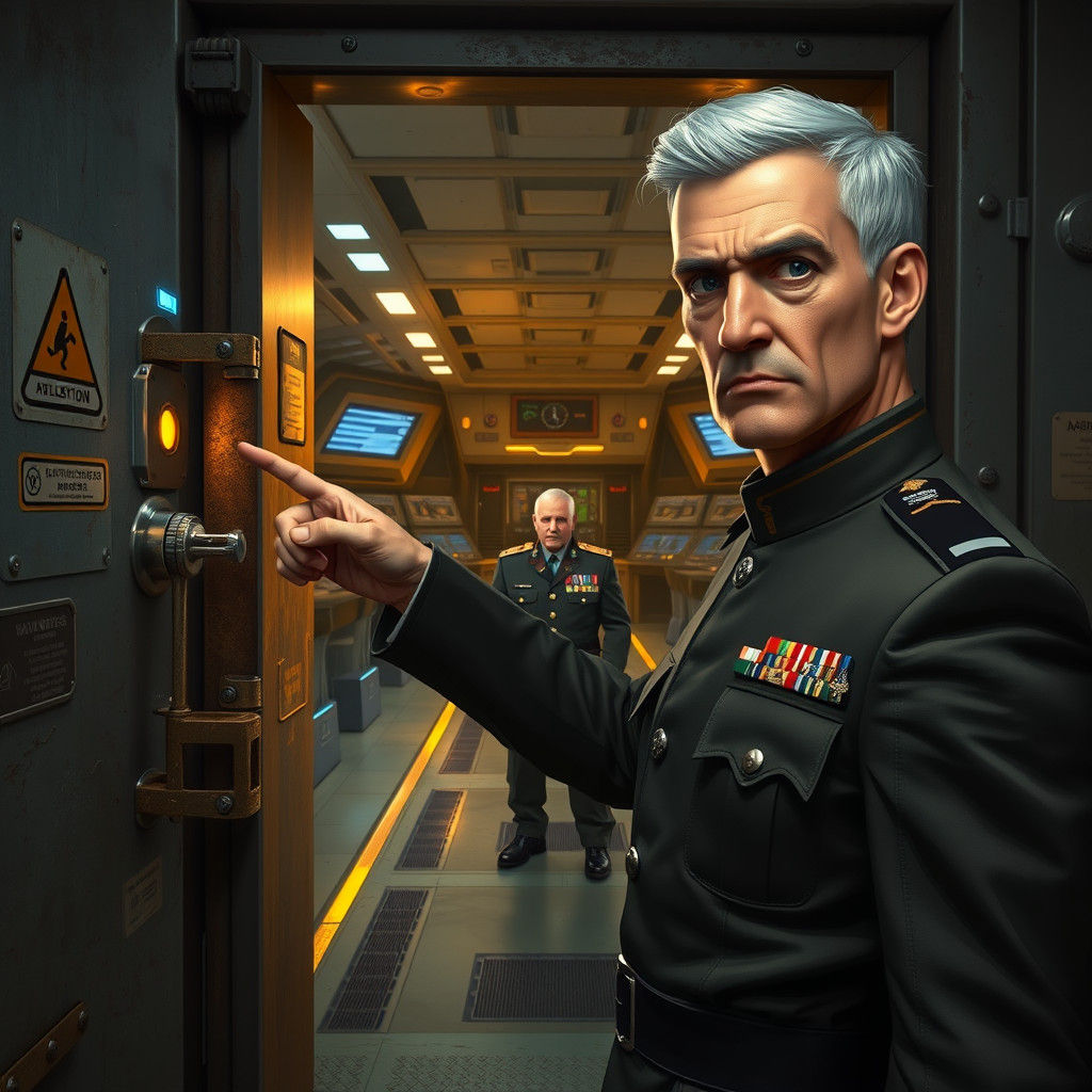 Soldier Opens Door to Futuristic Control Room