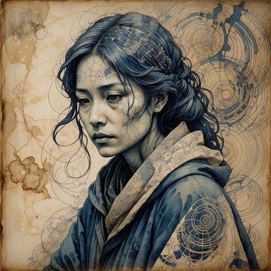 Ethereal Melancholy on Yellowed Parchment