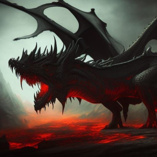 Sinister Hell Dragon in Hyper-Realistic Detail