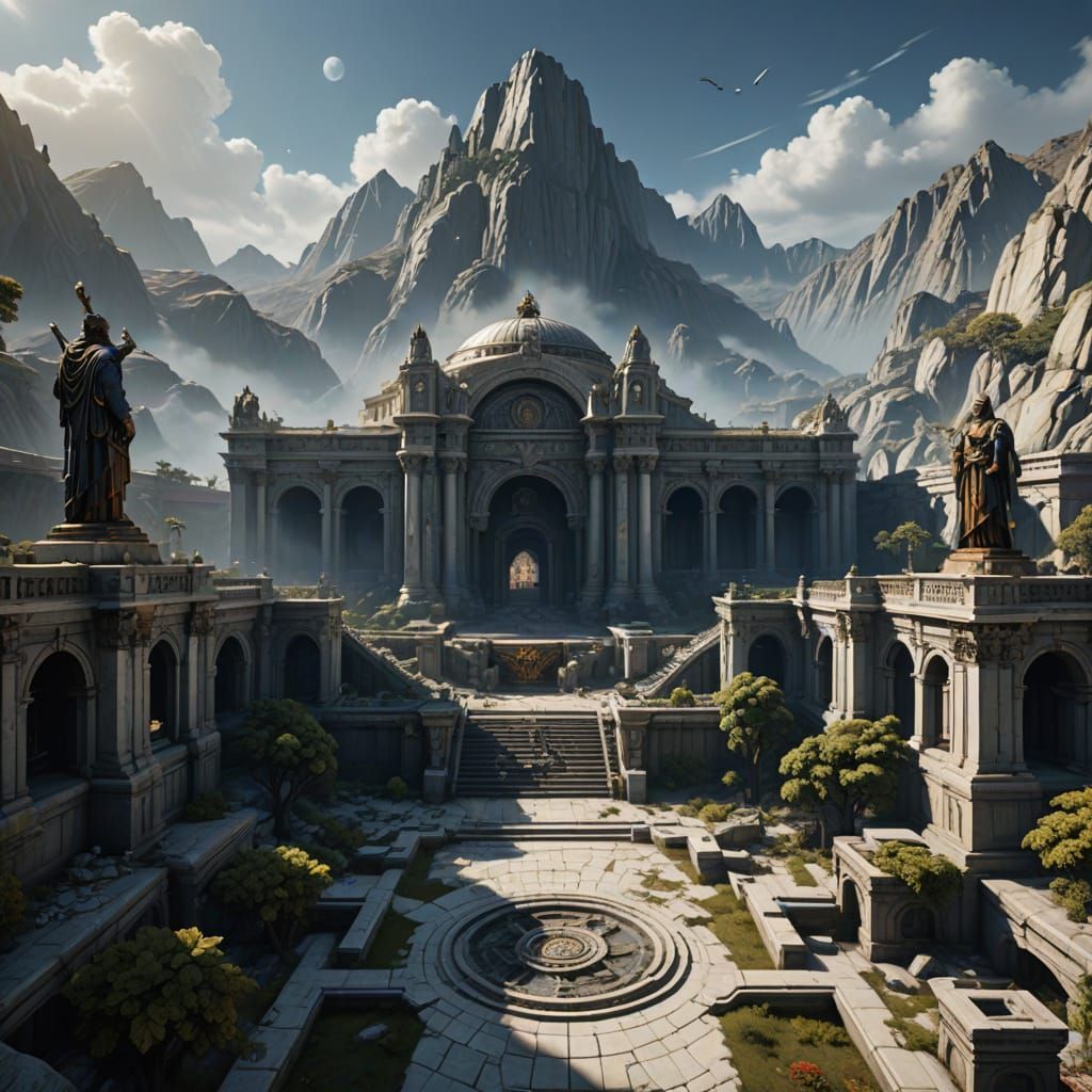 White Marble Coliseum of Los Santos: Detailed Matte Painting