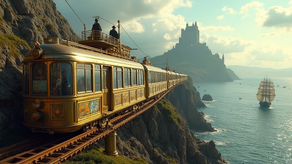 Steampunk Monorail with Observation Deck in Scotland