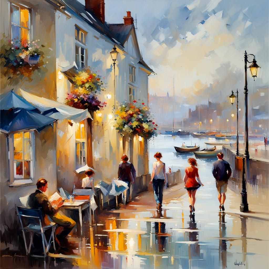 Picturesque Leigh-on-Sea in Impressionistic Style