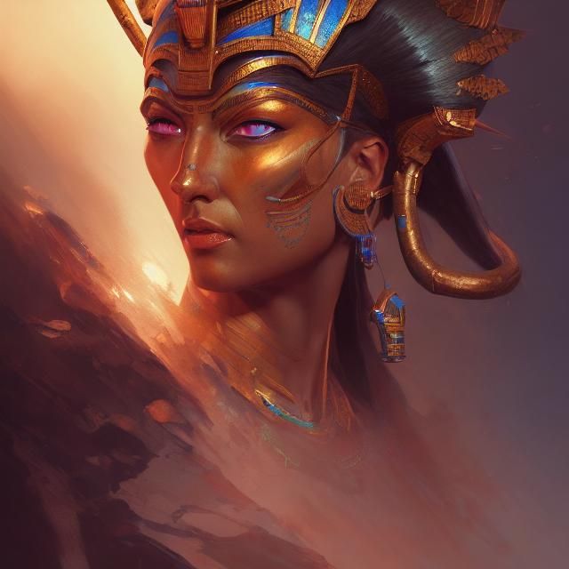 Amun Ra: Fierce Female Warrior Portrait