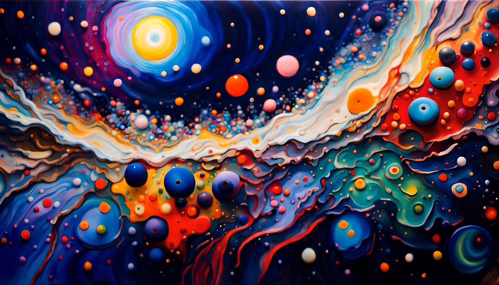 Cosmic Antipasto: Starry Night Oil Painting