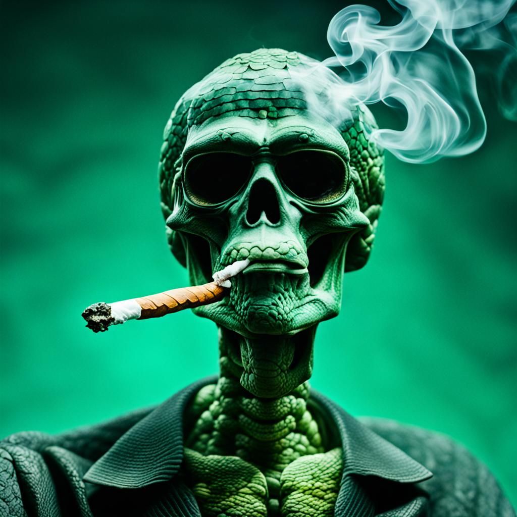 Cobra Smoking a Joint: AI-Generated Image