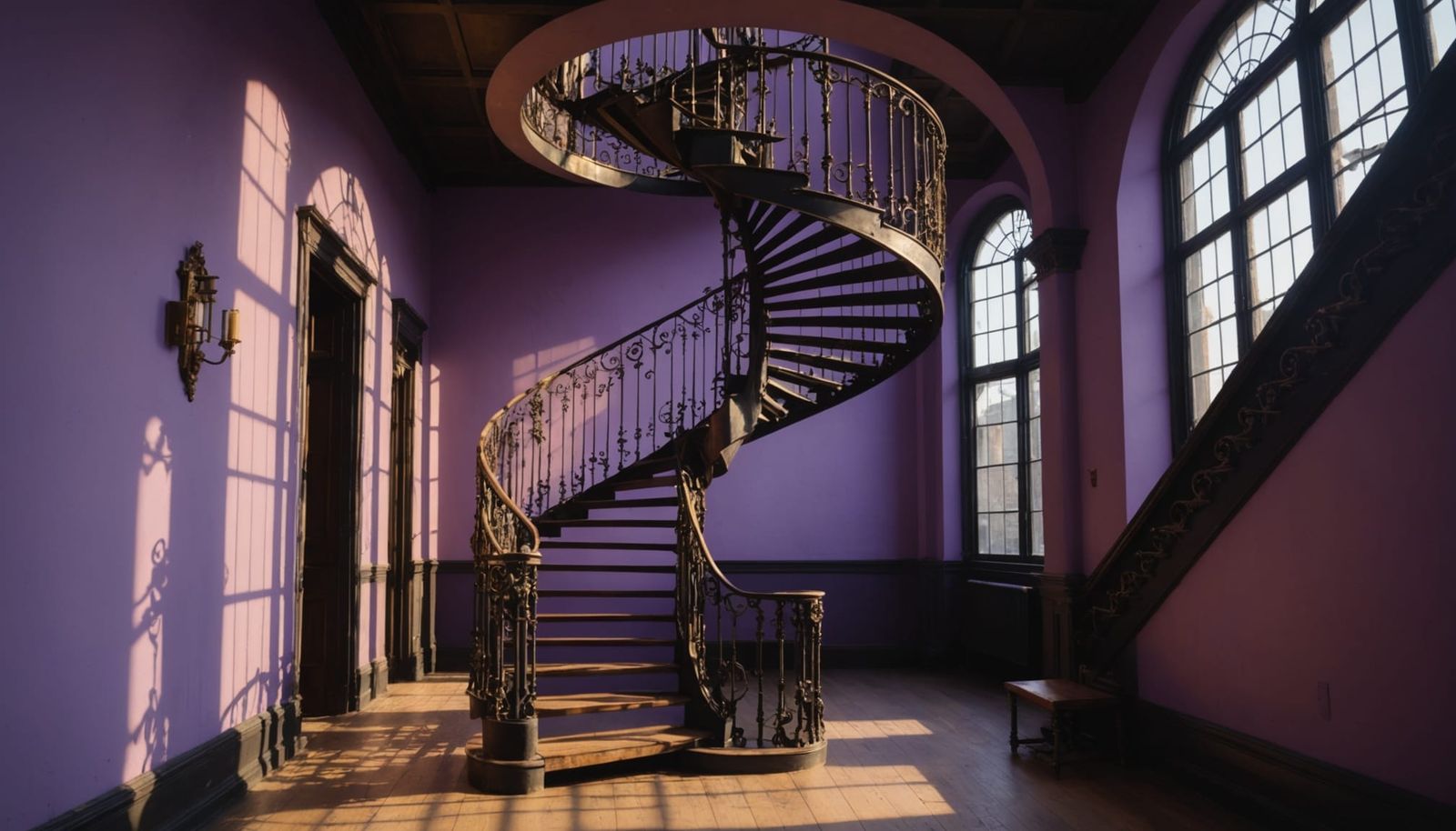 Ethereal Victorian Staircase in Hypnotic Timeless Void