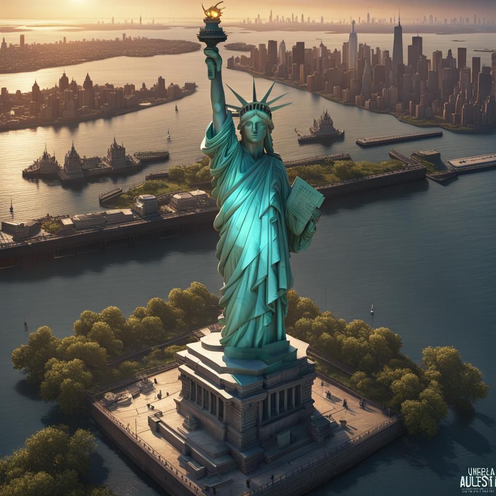 Statue of Liberty: Detailed Fantasy Concept Art