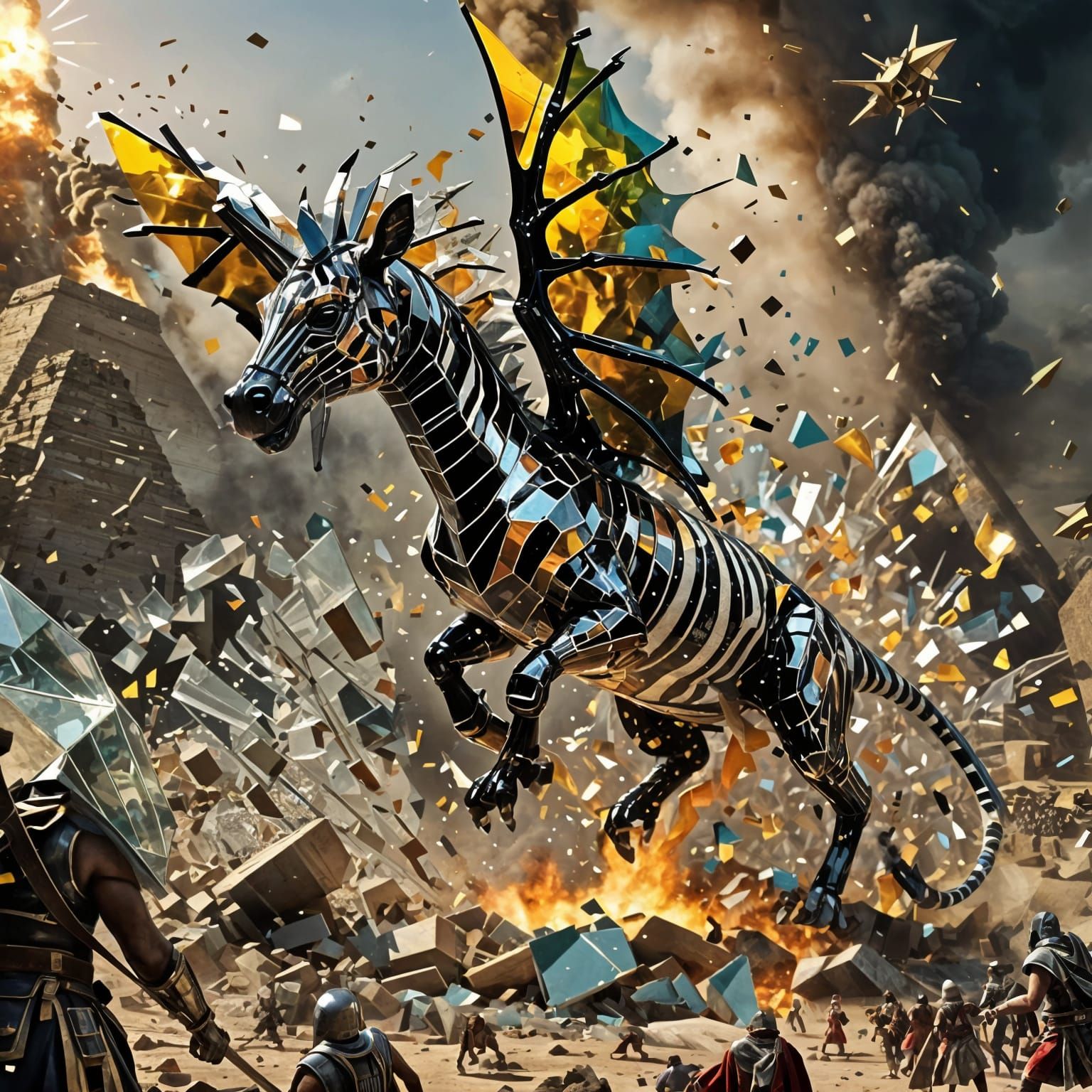 Pharaoh's Battle: Pyramids and Explosions in Hyperrealism