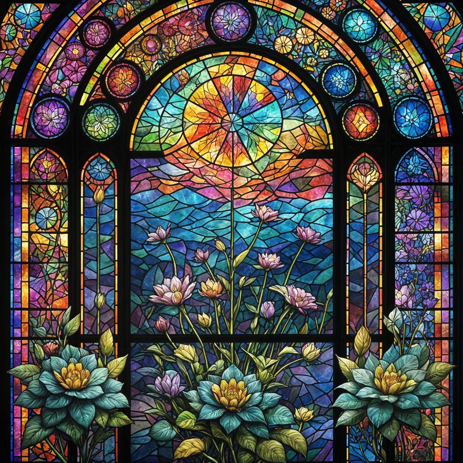 Dramatic Stained Glass Constellation Map in 3D