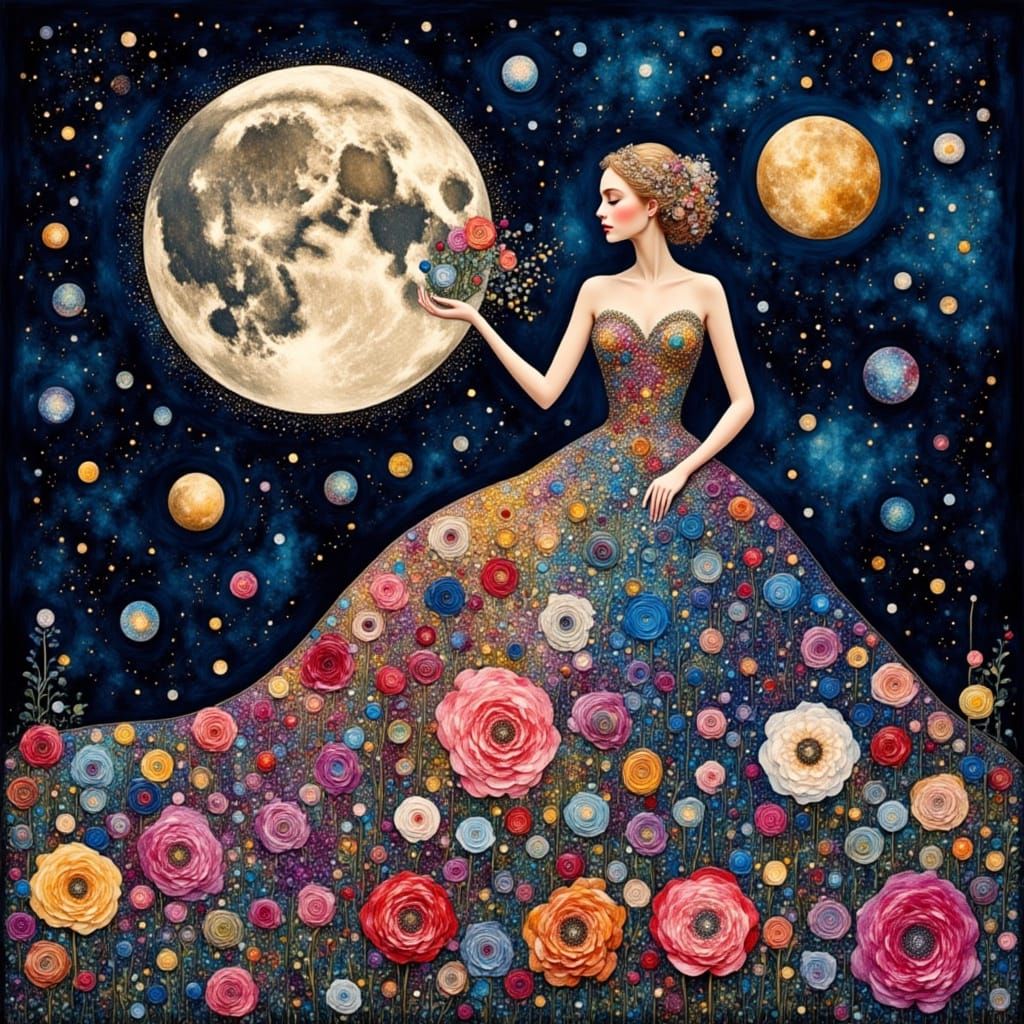 Cosmonaut Sprays Perfume Above the Moon