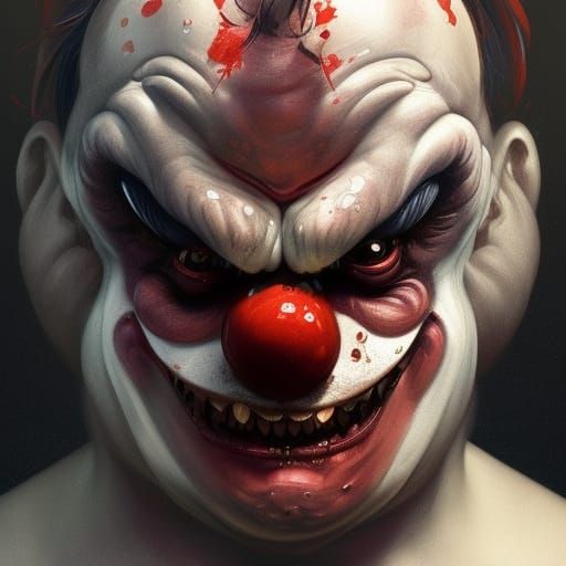 Hyperdetailed Clown Demon Portrait in 8K