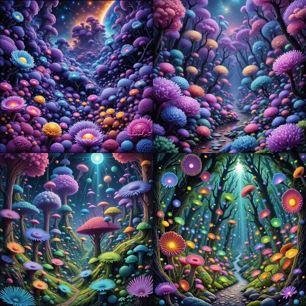 Bacteria Painting Microscopic Art in Magical Realm