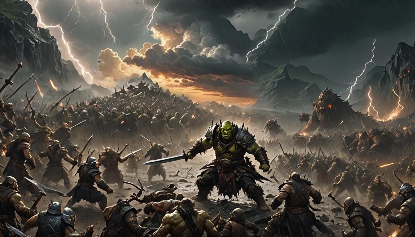 Epic Orc vs Dwarf Battle in Cinema 4D