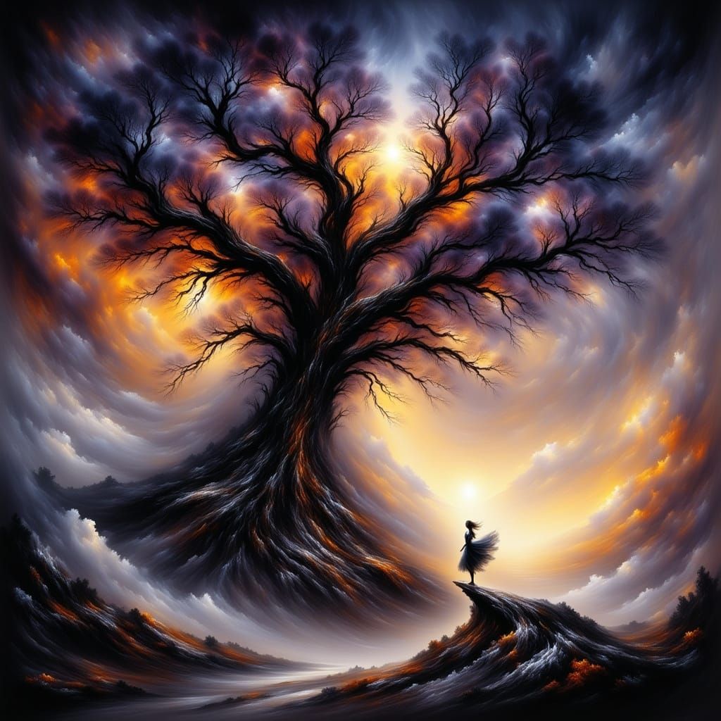 Cosmic Tree Roots in Spacetime, Branches in Nebula