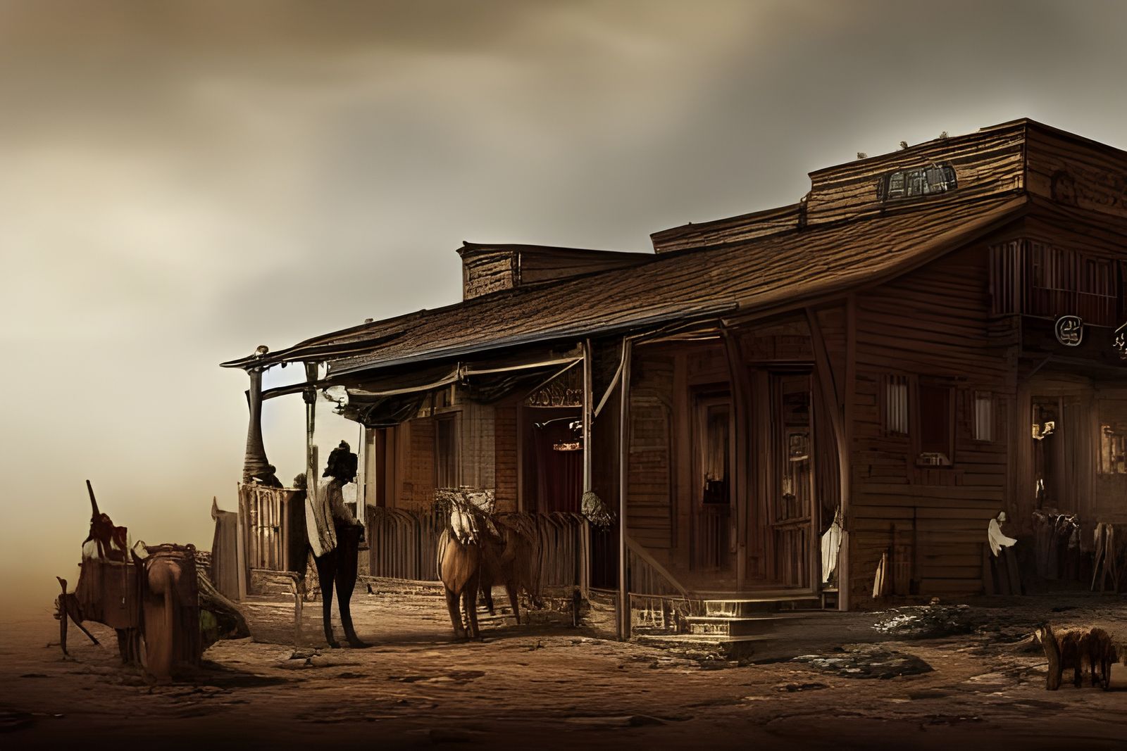 Old West Saloon in Delacroix Style