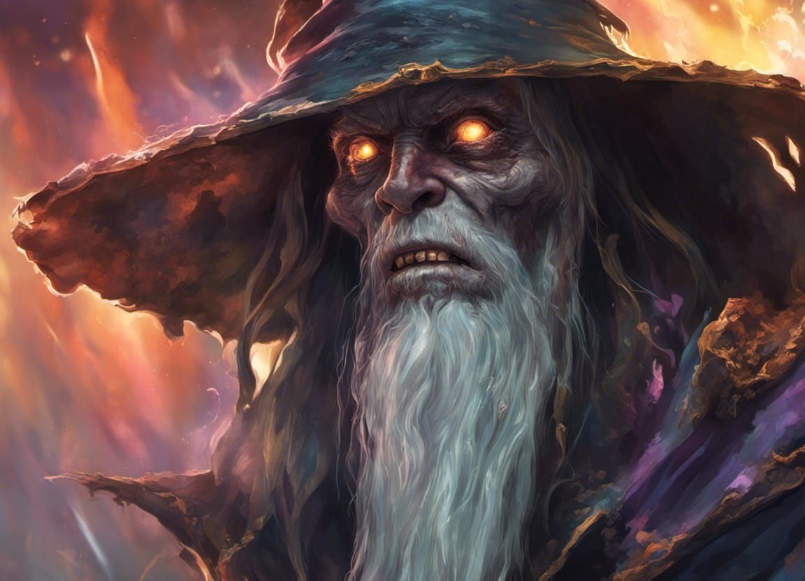 Intricately Detailed Undead Wizard Concept Art