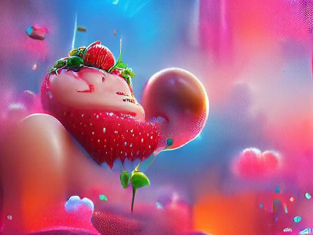 Surreal Strawberry Landscape