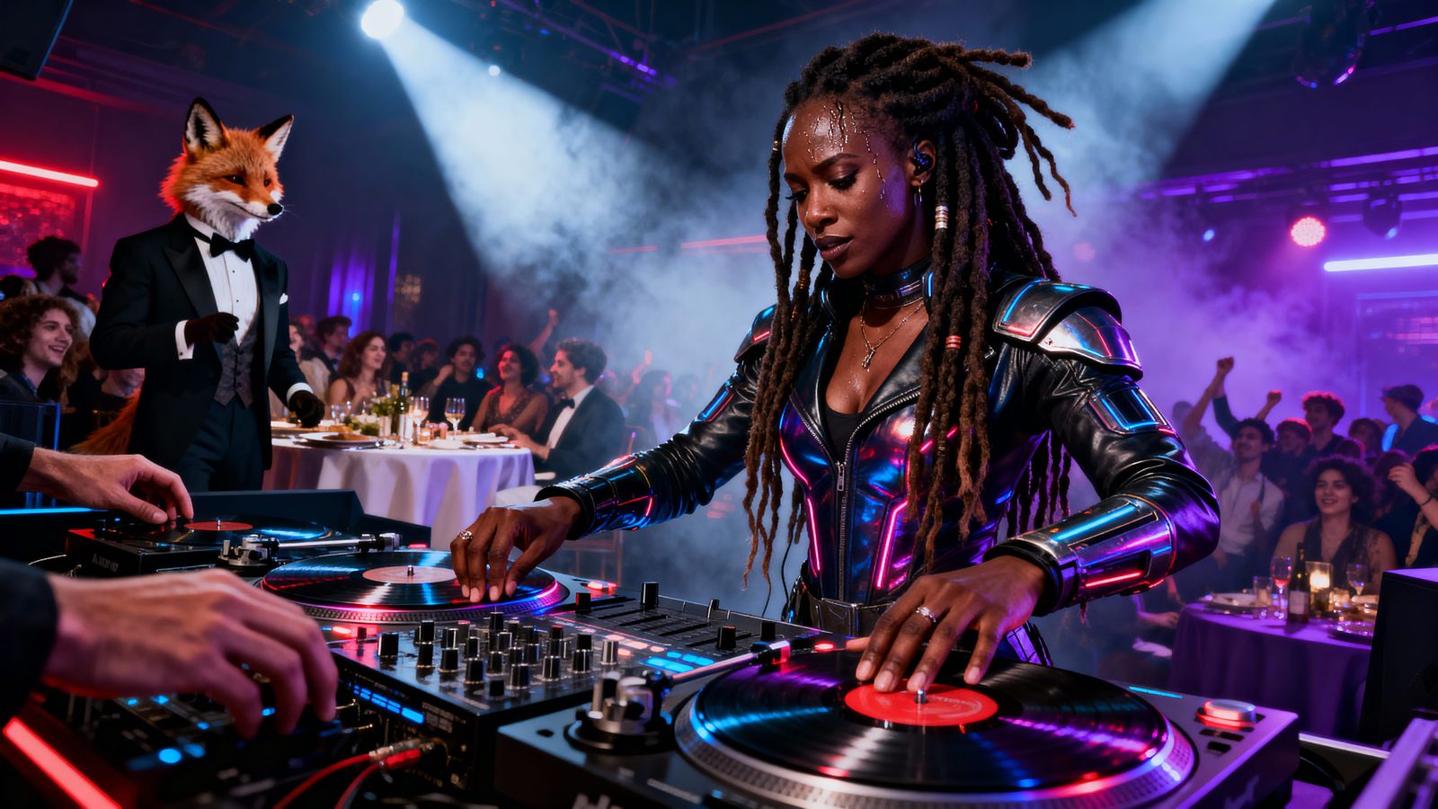 Black Female DJ Commands Nightclub Stage in Cinematic 8K