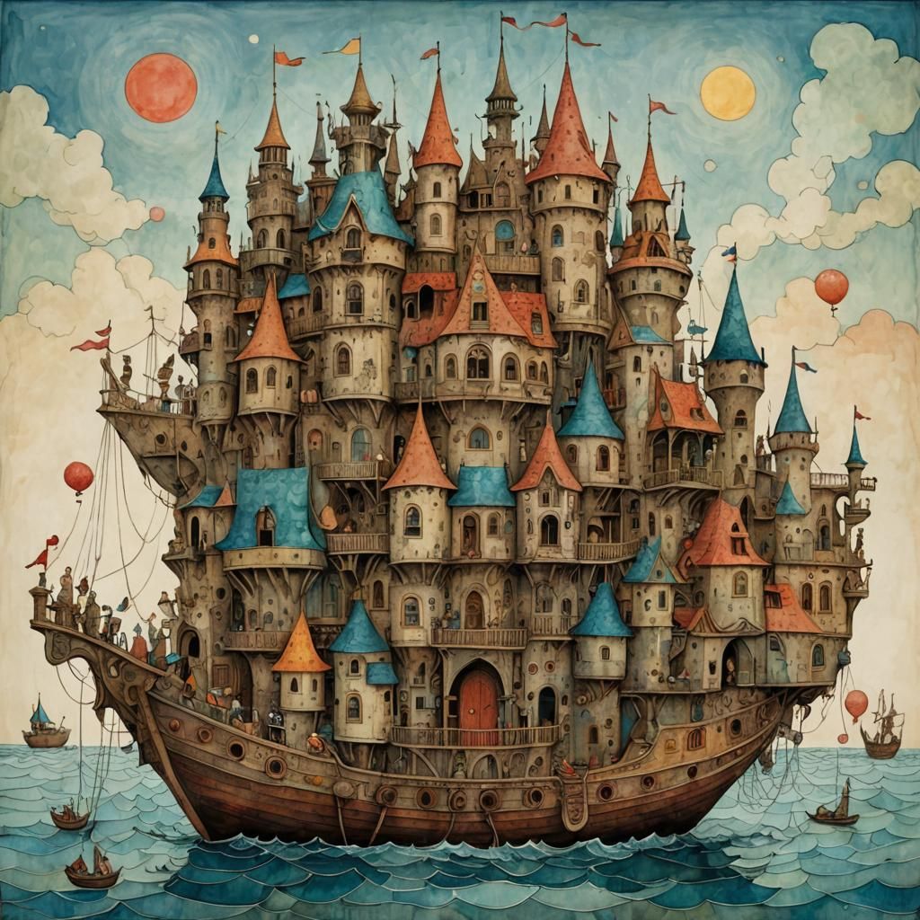 Fantasy floating castle