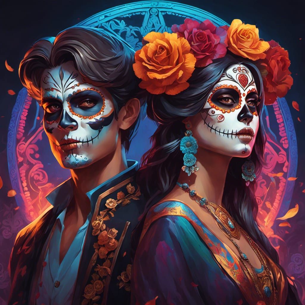 Dia de los muertos girl and boy