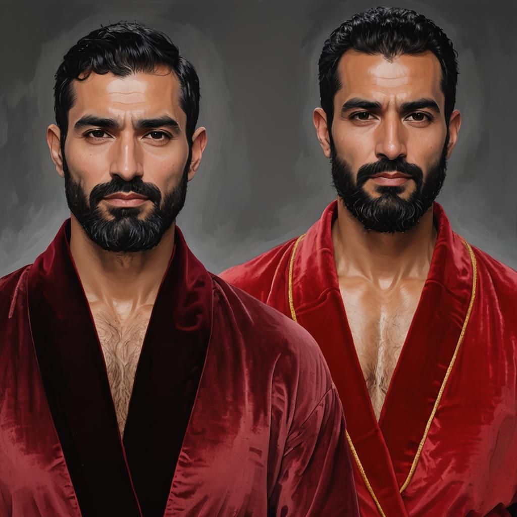 Neo-Expressionist Portrait of Two Handsome Men