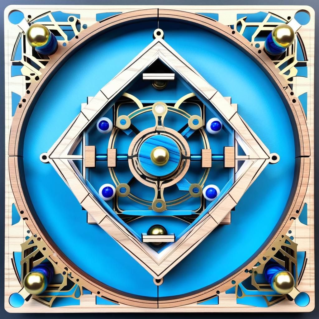 3D Mechanical Marble Puzzle: Digital Art