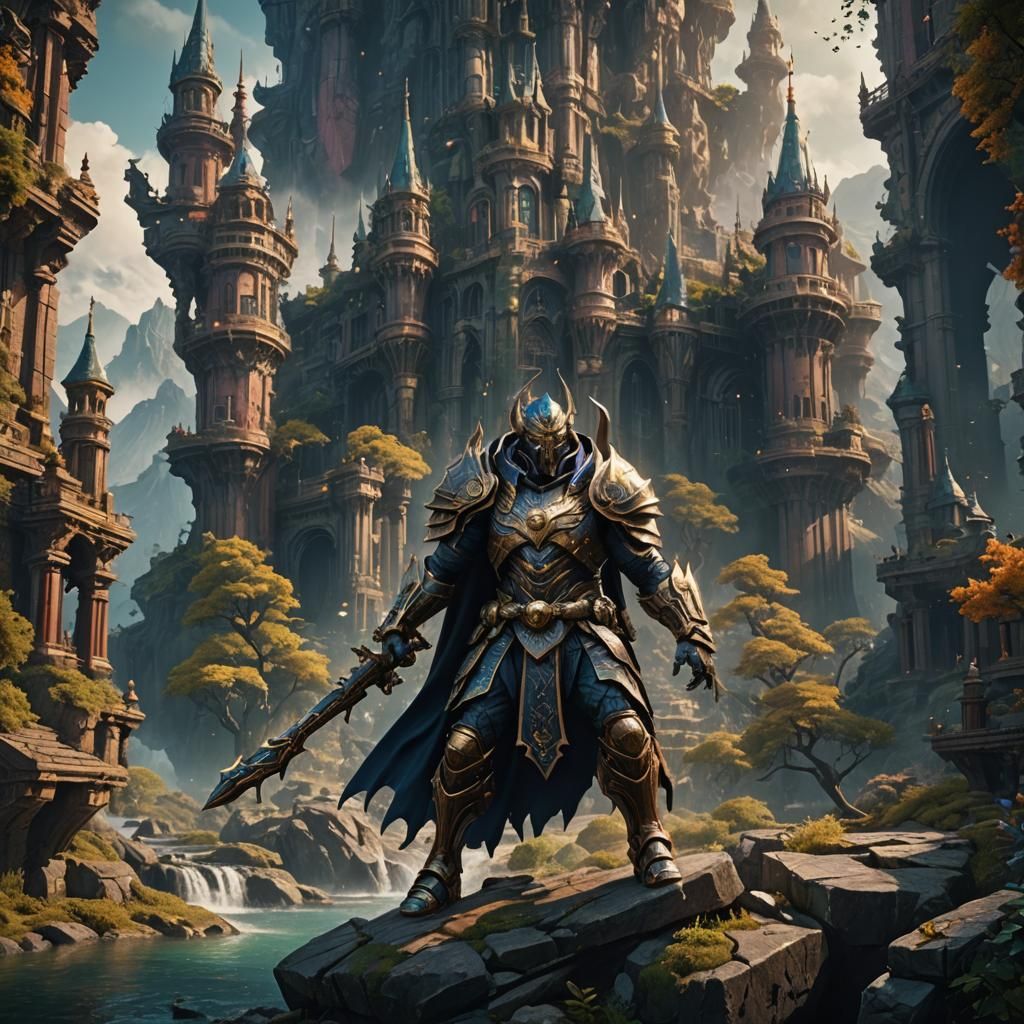 Detailed Matte Painting of a Powerful Man