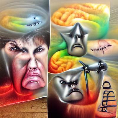 Airbrushed Mental Landscape of Mixed Emotions