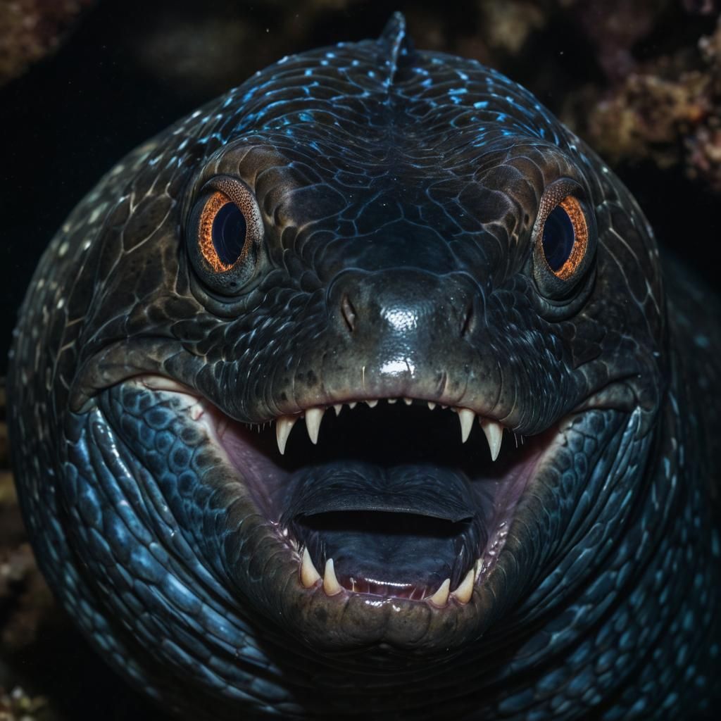 Frightening Close-Up of a Monstrous Moray Eel