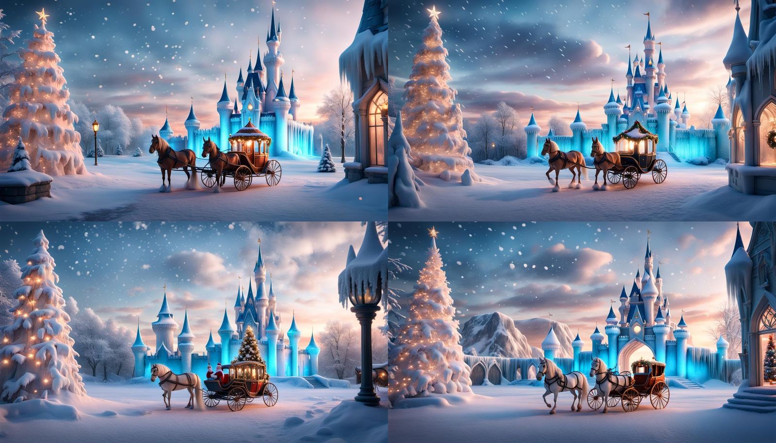 Enchanted Christmas Ice Castle in Disney Style