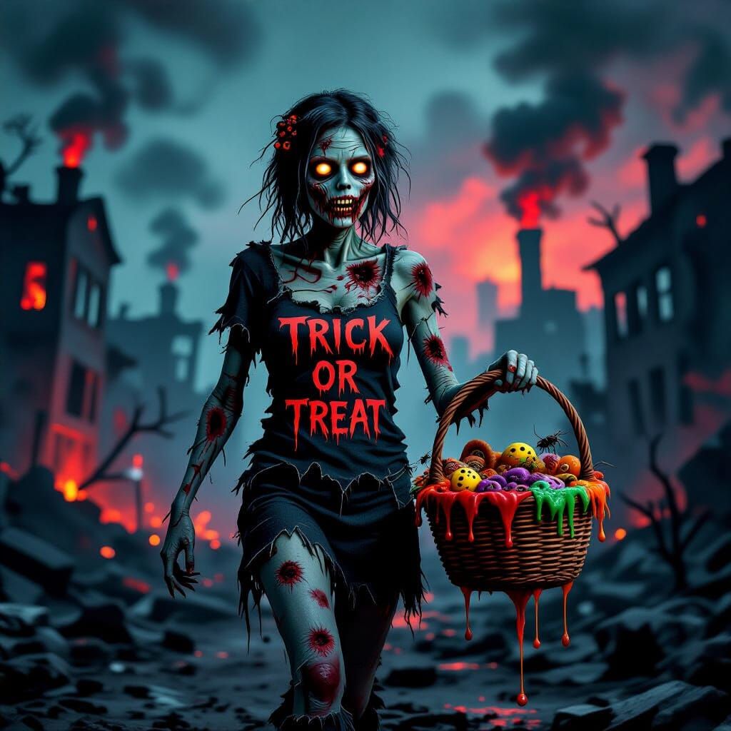 Post-Apocalyptic Zombie Portrait Halloween Style