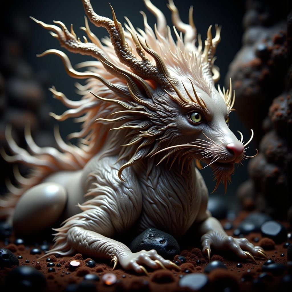 Hyperrealistic Chinese Dragon Zodiac Sign, Detailed HDR Imag...