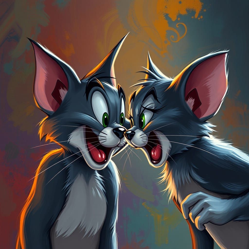 Hyperrealistic Tom and Jerry in Dynamic Cartoon Style
