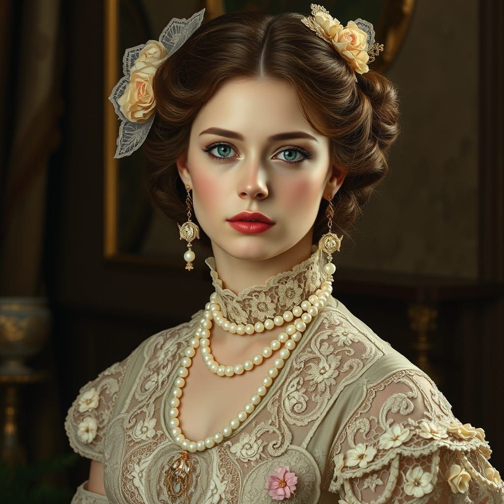 Victorian Woman in Engraving Style