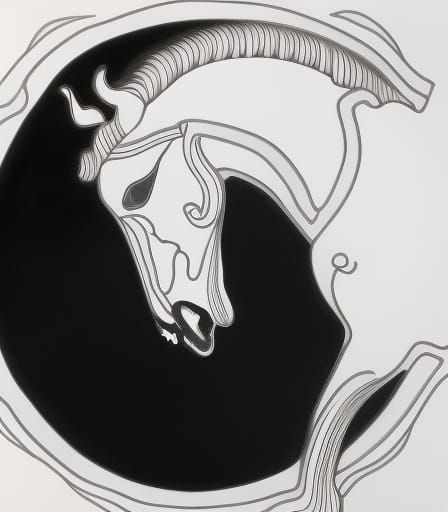 Yin Yang: Horse Head and Skull Symbol