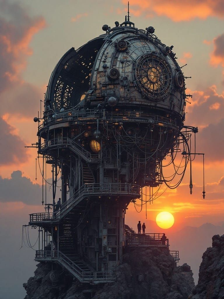 Victorian Sci-Fi Structure Transformation at Twilight