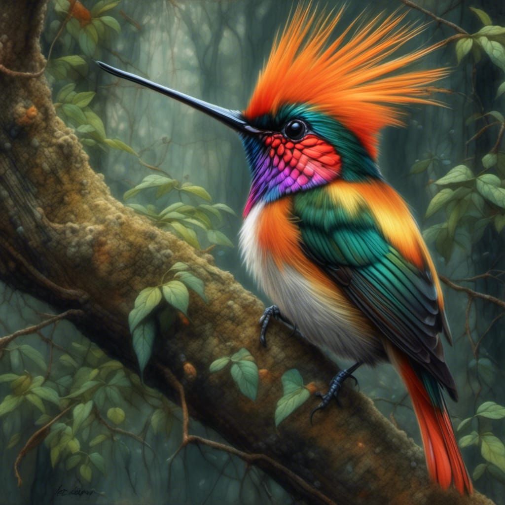 Rufous-Crested Coquette Hummingbird