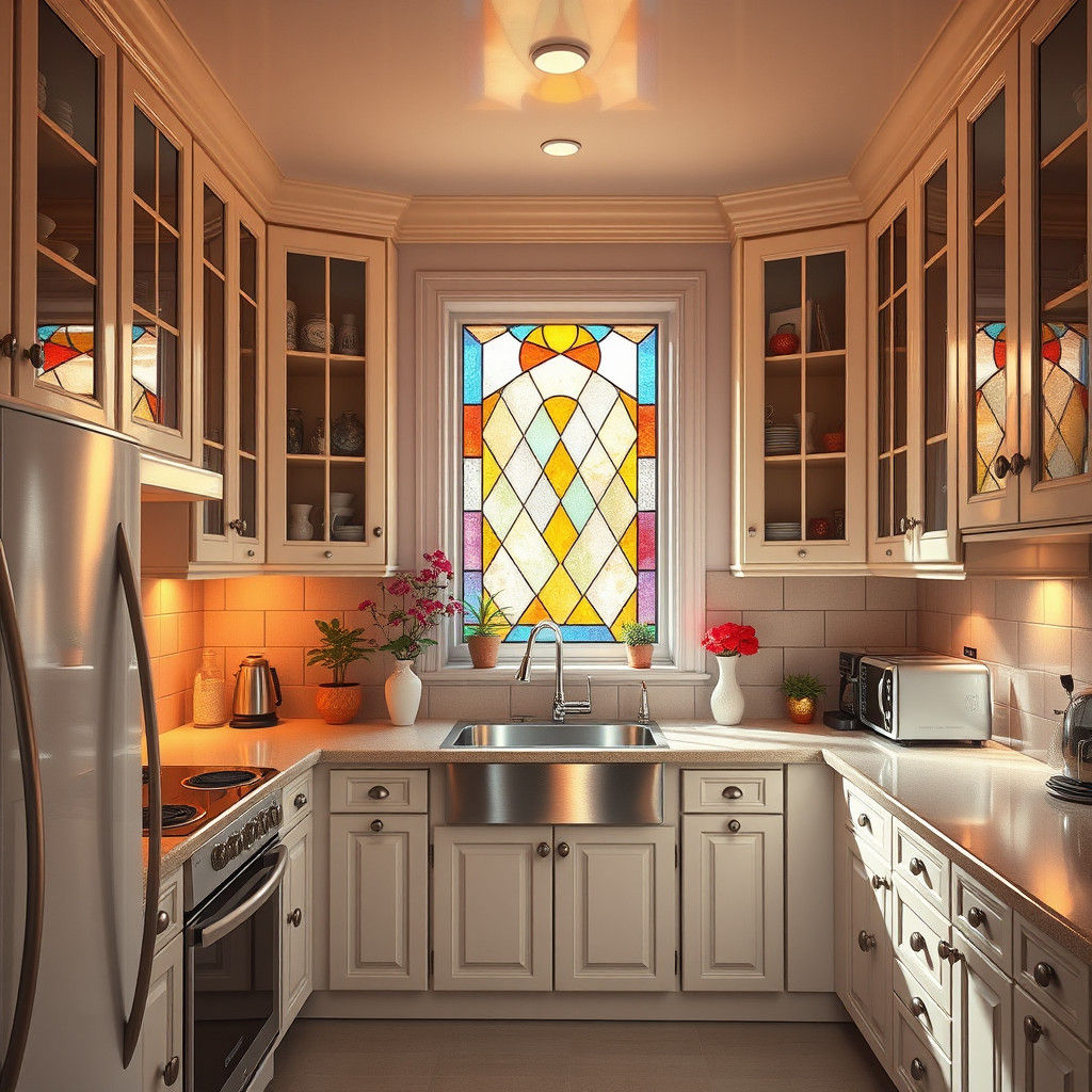 Photorealistic 1990s Fantasy Kitchen in Beige and White