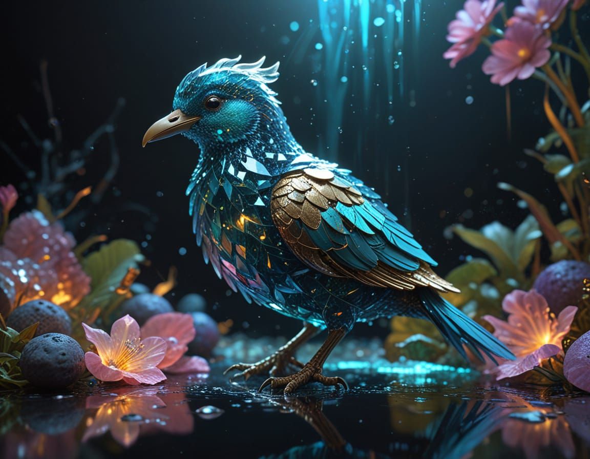 Enchanting Bird in a Whirlwind of Magic