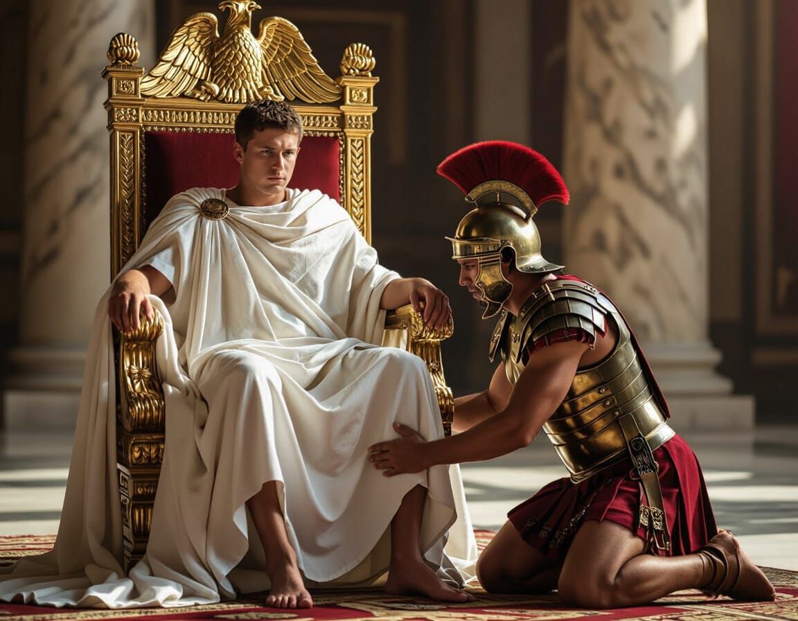 Young Emperor on Throne, Roman Era Photography