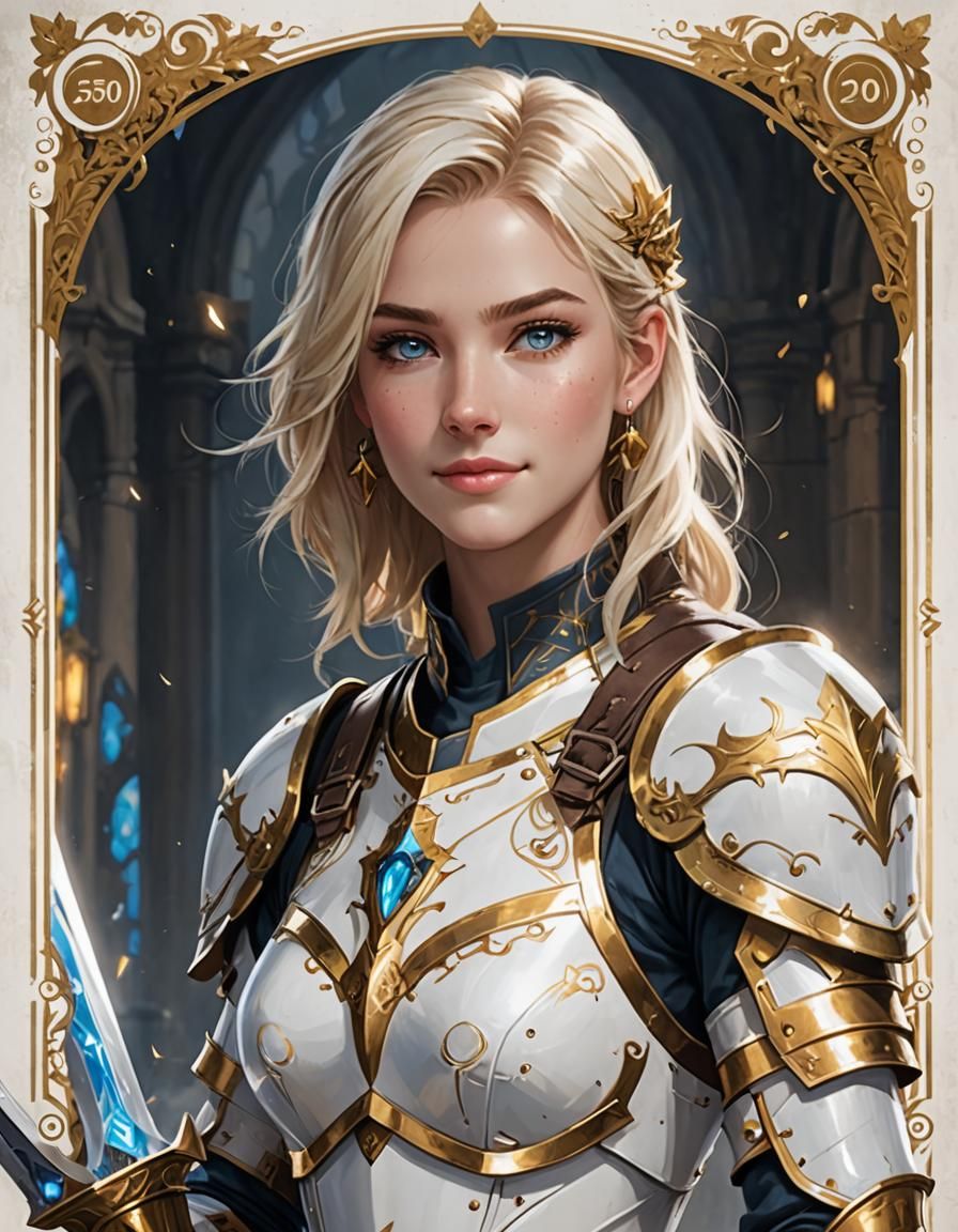 Teenage Paladin in White and Gold Armor