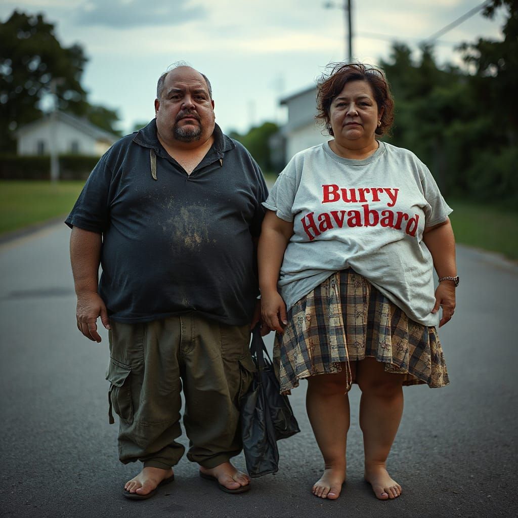 Ultra-Realistic Portrait of an Overweight Couple