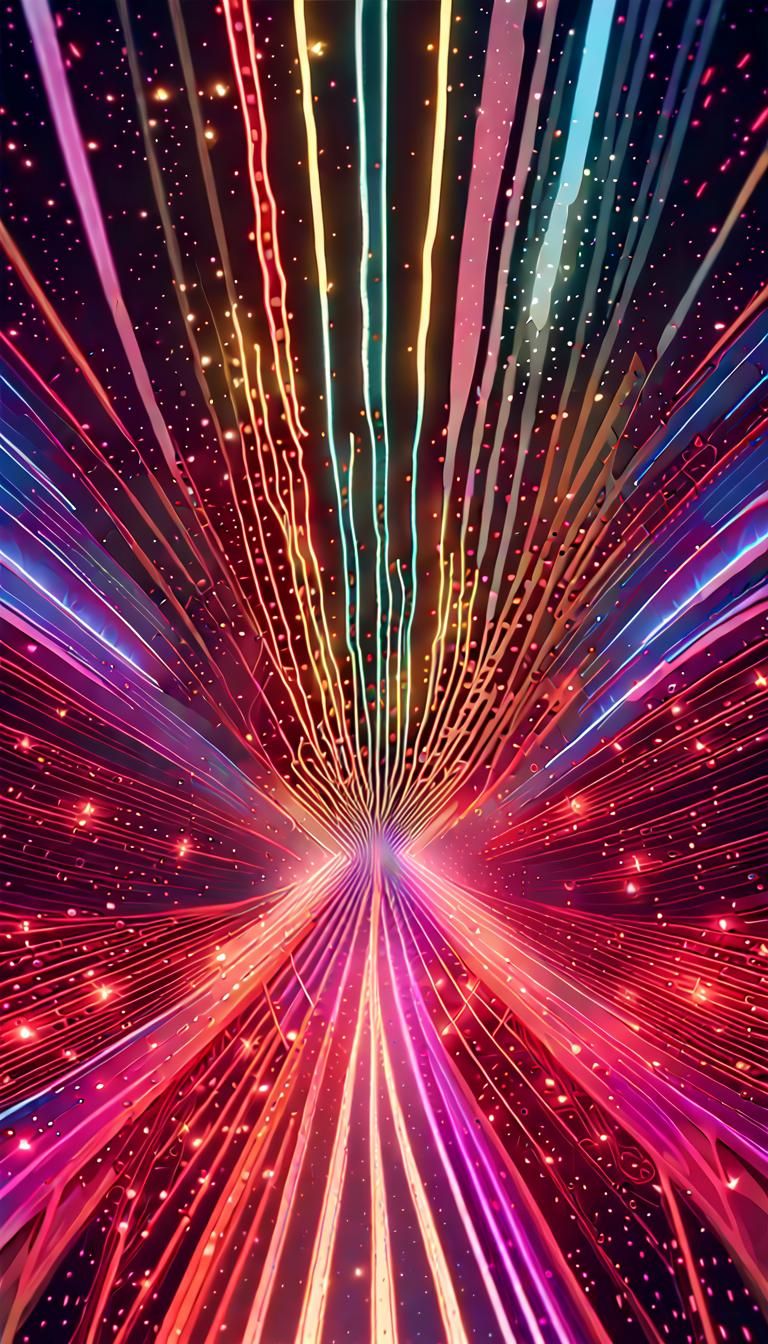 Cosmic Gaze: Universe Reflects in Neon Surrealism