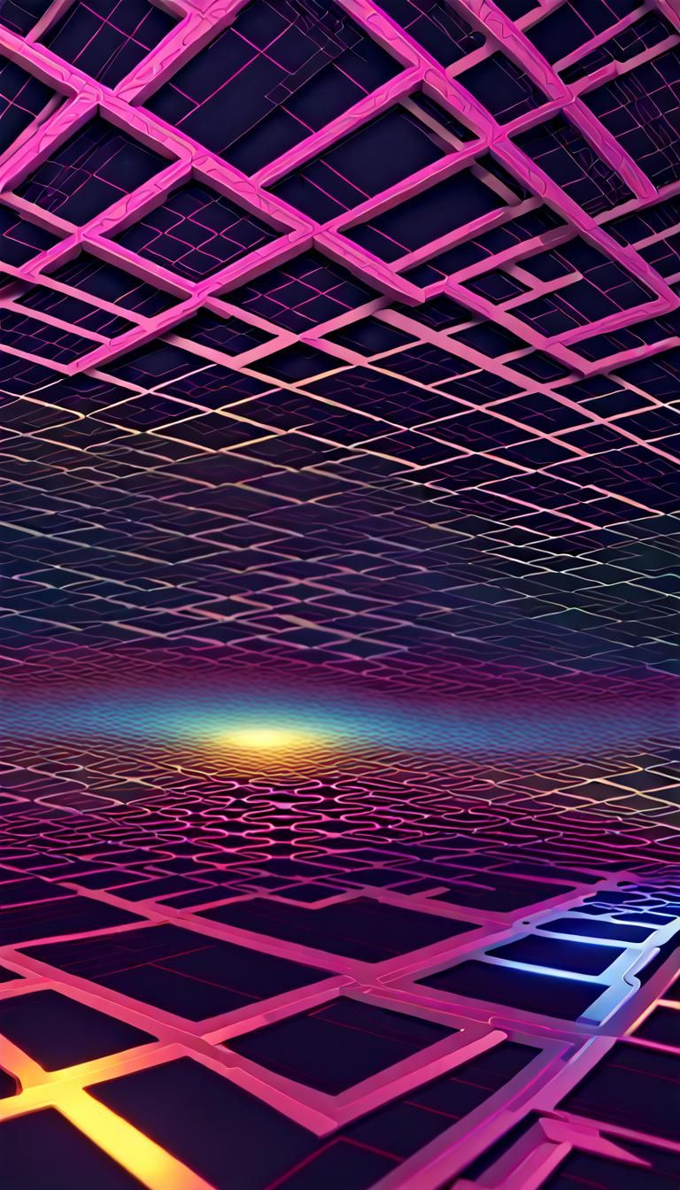 Cosmic Reflection: A Neon Surrealism Universe
