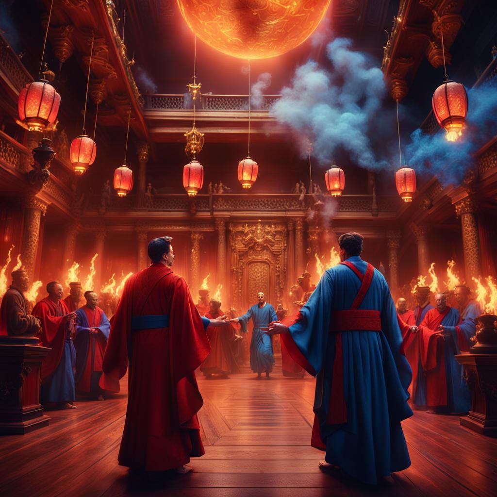 Grand Celebration in a Hall of Lights: Digital Matte Paintin...