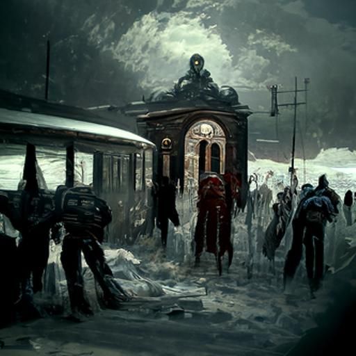 Horror Train Station, Gothic Art Style