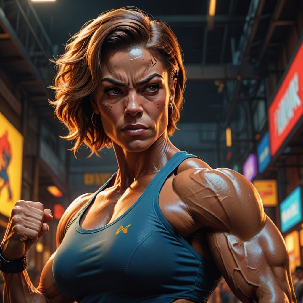 Sultry Bodybuilder Goddess Exudes Confidence