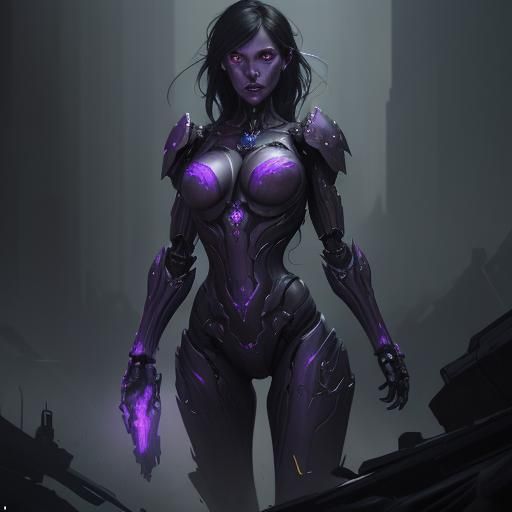 Militant Robot Woman: Dark Fantasy Concept Art