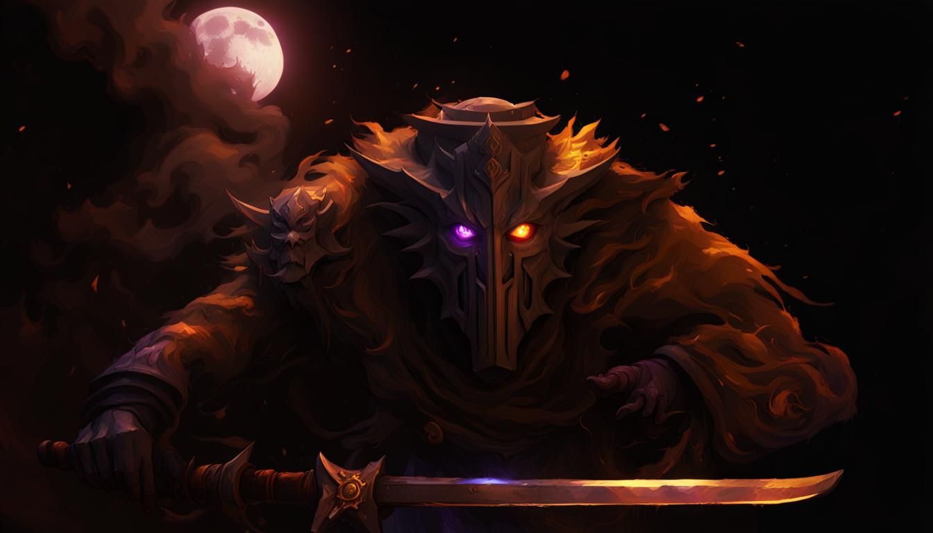 Detailed Dark Fantasy Art with Fire and Magic